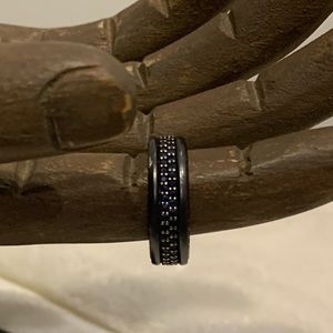 DAVID YURMAN BLACK TITANIUM BLUE SAPPHIRE DIAMONDS